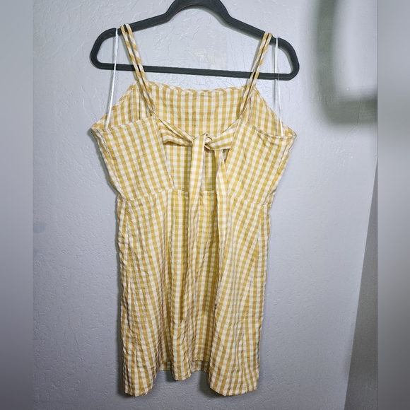 Sky And Sparrow Yellow Gingham Tie Back Mini Dress Size XXL - Picture 7 of 13